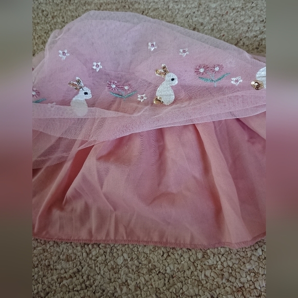 Sparkle Sisters by Couture Clips pink Pretty Bunny Embroidered Tutu size 3-4T - Picture 7 of 11